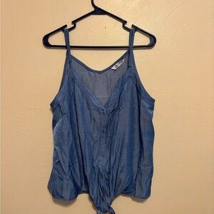 Cupshe Denim Blue Tie-Front Camisole